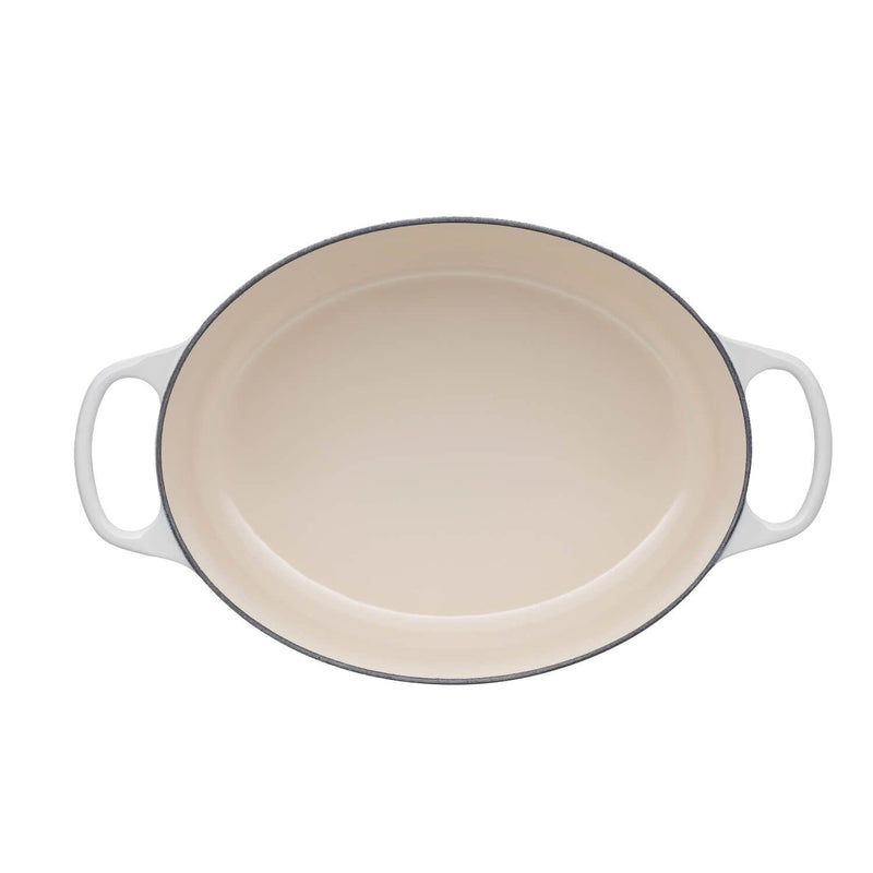 Le Creuset Signature Cast Iron 29cm Oval Casserole - Meringue - Potters Cookshop