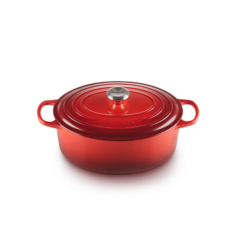 Le Creuset Signature Cast Iron 31cm Oval Casserole - Cerise