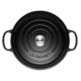 Le Creuset Signature Cast Iron 26cm Shallow Casserole - Satin Black - Potters Cookshop