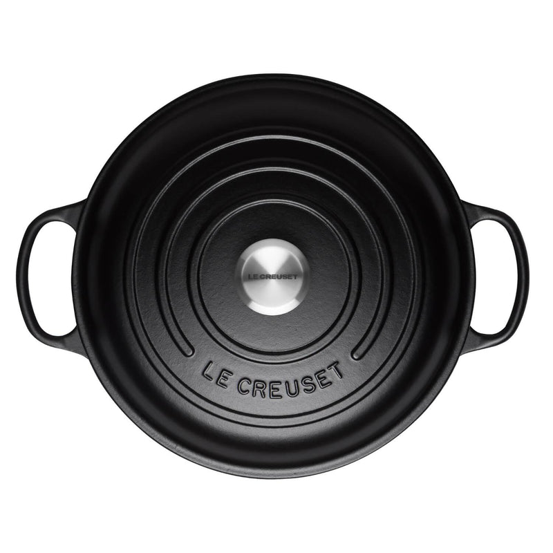 Le Creuset Signature Cast Iron 26cm Shallow Casserole - Satin Black - Potters Cookshop