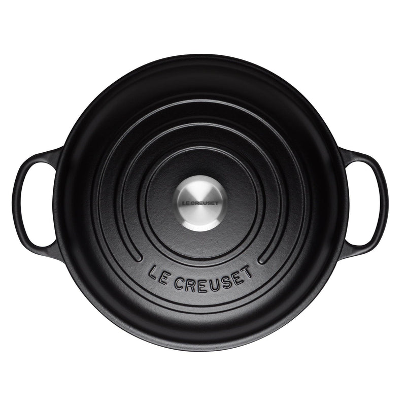 Le Creuset Signature Cast Iron 30cm Shallow Casserole - Satin Black - Potters Cookshop