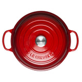 Le Creuset Signature Cast Iron 26cm Shallow Casserole - Cerise - Potters Cookshop