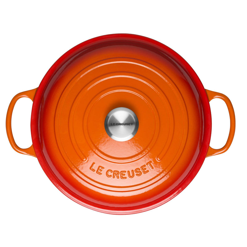 Le Creuset Signature Cast Iron 26cm Shallow Casserole - Volcanic - Potters Cookshop