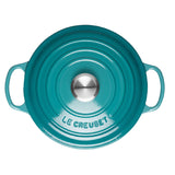 Le Creuset Signature Cast Iron 26cm Shallow Casserole - Teal - Potters Cookshop