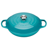 Le Creuset Signature Cast Iron 26cm Shallow Casserole - Teal - Potters Cookshop