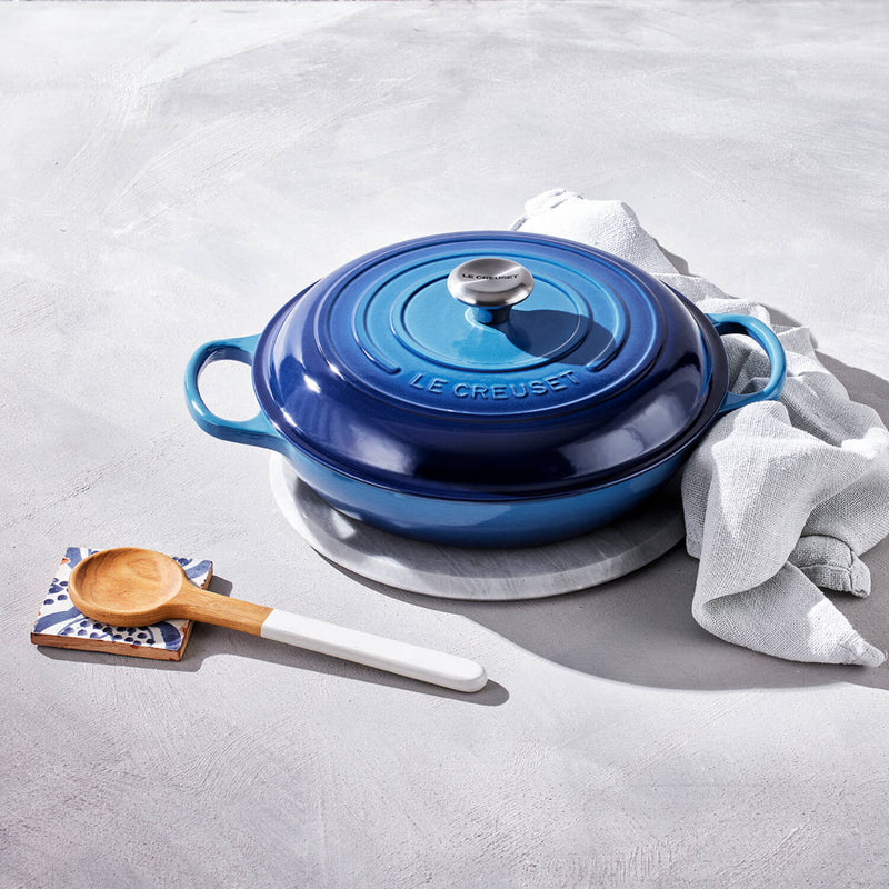 Le Creuset Signature Cast Iron 30cm Shallow Casserole - Azure