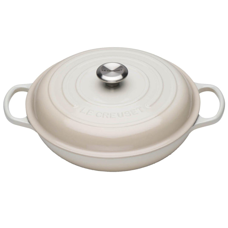 Le Creuset Signature Cast Iron 30cm Shallow Casserole - Meringue - Potters Cookshop