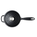 Le Creuset Signature Cast Iron 16cm Saucepan - Satin Black - Potters Cookshop