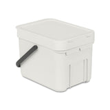 Brabantia Sort & Go 6 Litre Waste Bin - Light Grey - Potters Cookshop