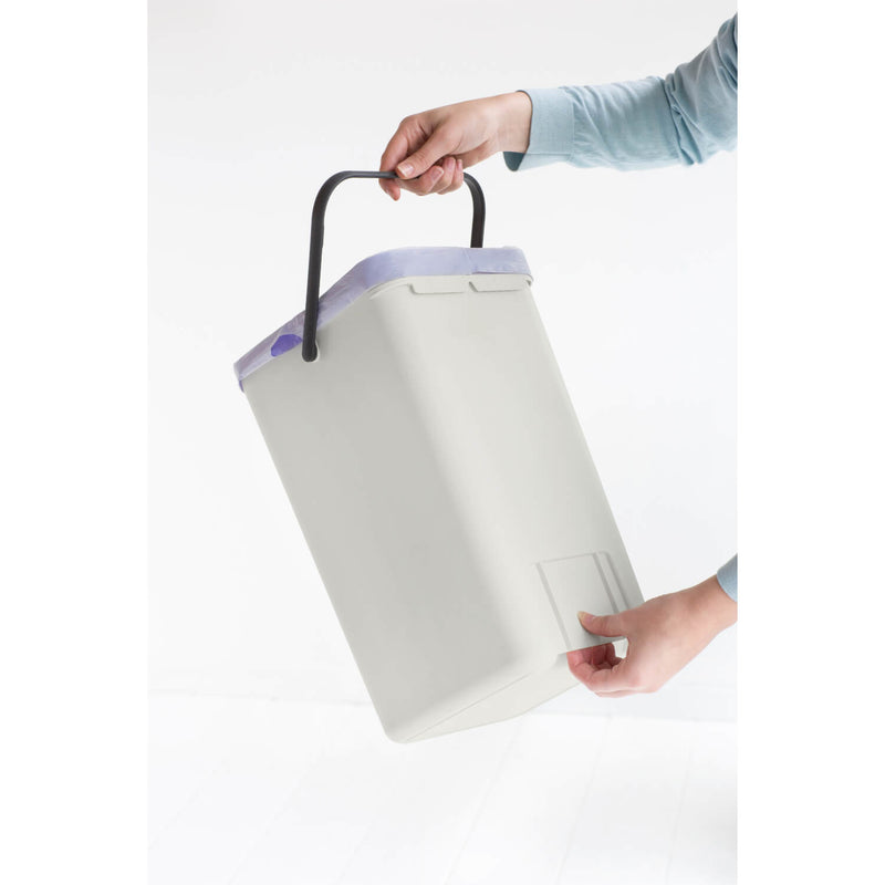 Brabantia Sort & Go 12 Litre Waste Bin - Light Grey