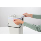 Brabantia Sort & Go 16 Litre Waste Bin - Light Grey - Potters Cookshop