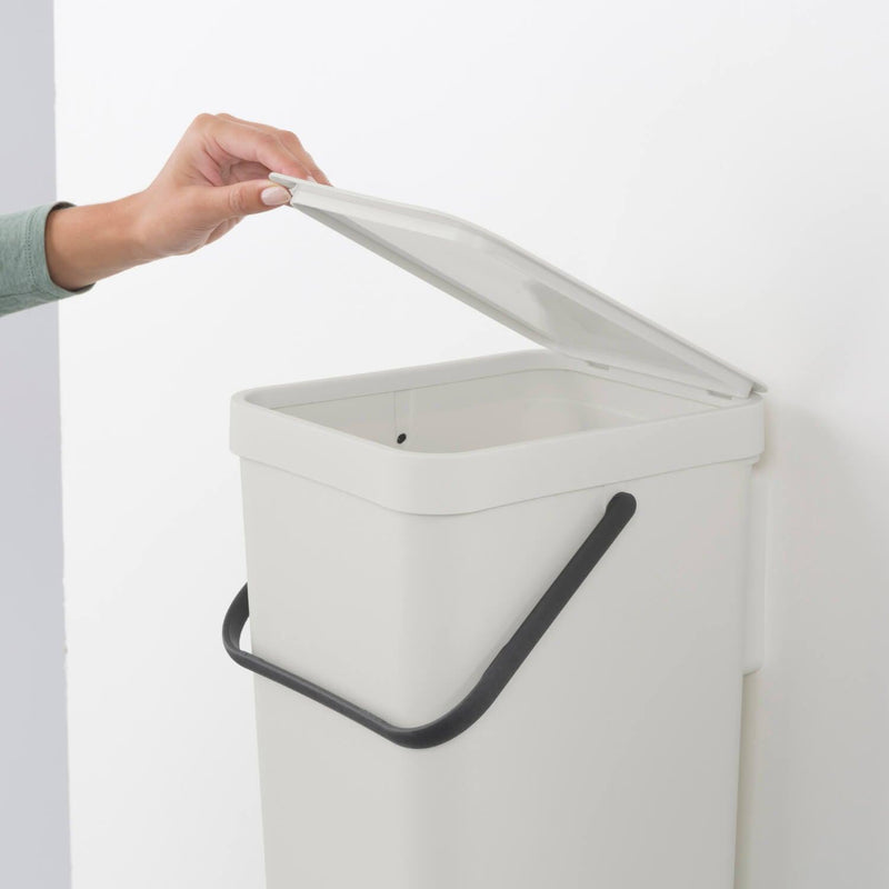 Brabantia Sort & Go 16 Litre Waste Bin - Light Grey - Potters Cookshop