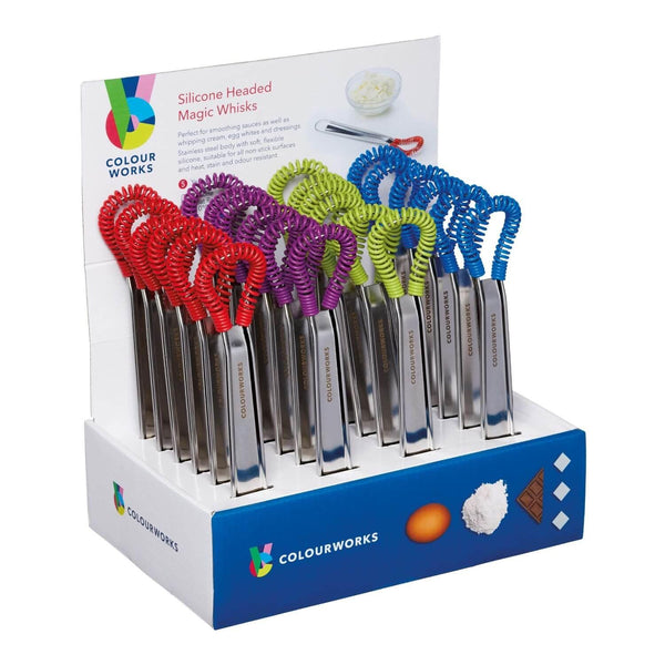 Colourworks Brights Silicone Head Magic Whisks - Assorted - Potters Cookshop