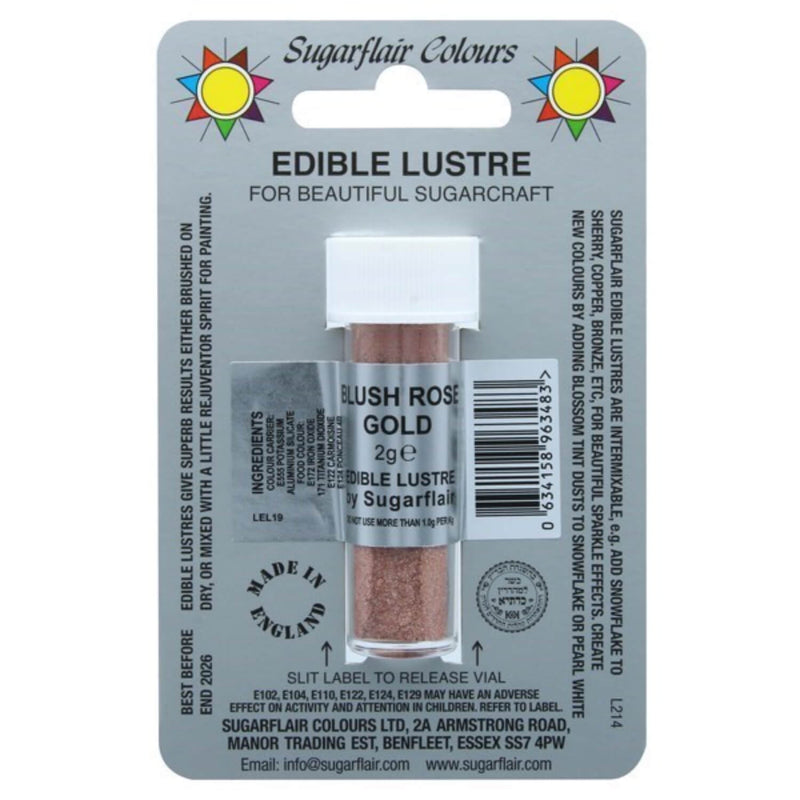 Sugarflair Edible Lustre Dust - Blush Rose Gold