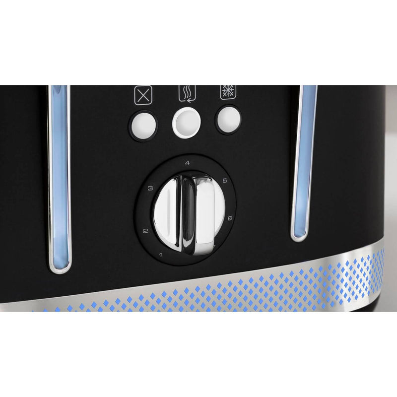 Morphy Richards Illumination Jug Kettle & 4 Slice Toaster Set - Black - Potters Cookshop