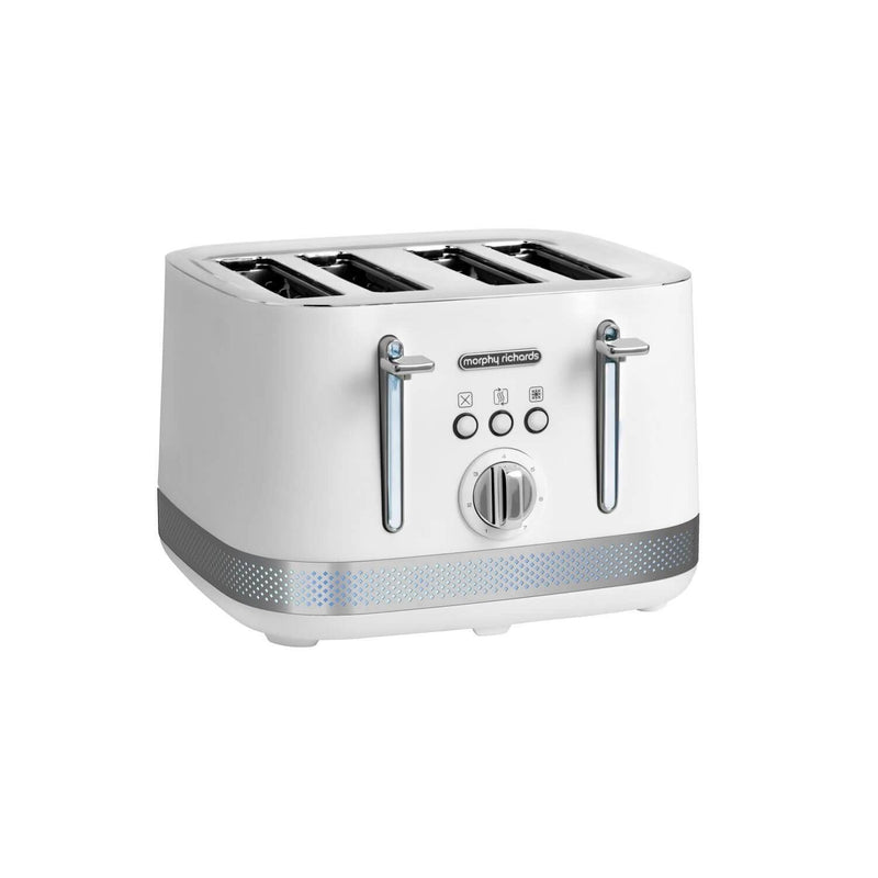 Morphy Richards Illumination Jug Kettle & 4 Slice Toaster Set - White - Potters Cookshop
