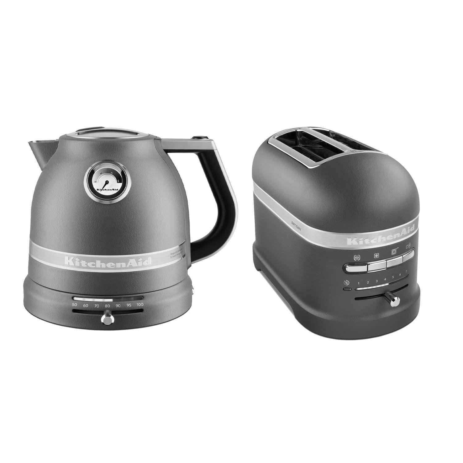KitchenAid Artisan Kettle & 2 Slot Toaster Set Imperial Grey Potters