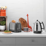 Dualit Lite Jug Kettle & 2 Slice Toaster Set - Polished Grey - Potters Cookshop