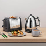 Dualit Lite Jug Kettle & 2 Slice Toaster Set - Polished Grey - Potters Cookshop