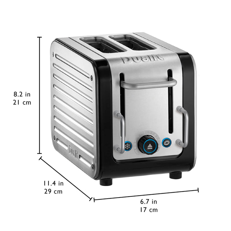 Dualit Architect 26505 2 Slot Toaster - Black & Brushed Stainless Steel