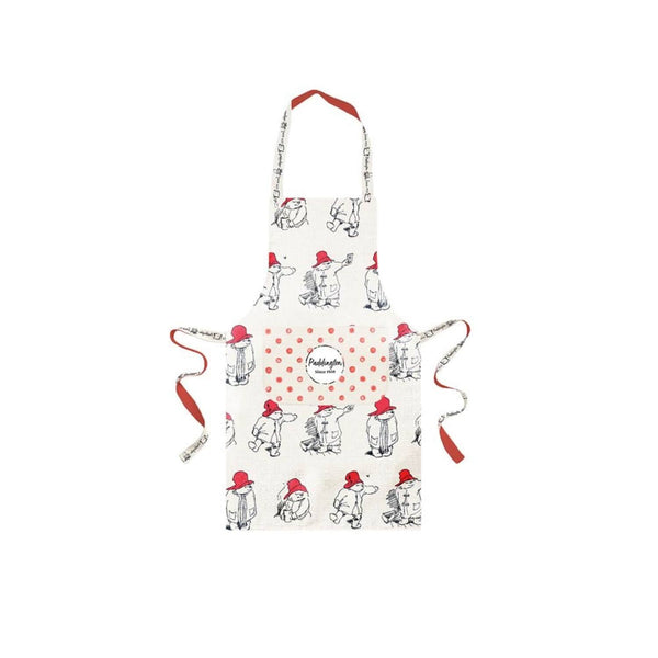 Paddington Bear Illustrated Cotton Kids Apron - Red - Potters Cookshop