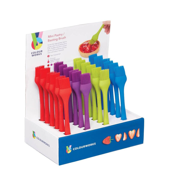 Colourworks Brights Mini Silicone Pastry Brushes - Assorted - Potters Cookshop