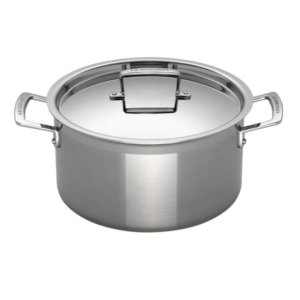 Le Creuset 3-Ply Stainless Steel Deep Casserole - 24cm - Potters Cookshop