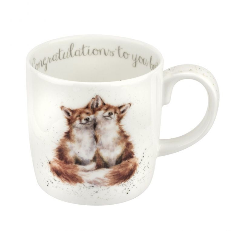 Wrendale Designs Congratulations to You Both Mug - Foxes