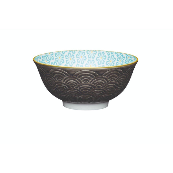 Kitchencraft Stoneware Bowl - Grey Arched Pattern - Potters Cookshop