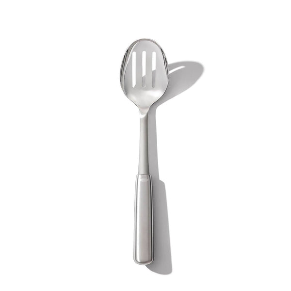 OXO Steel Slotted Cooking Spoon - Potters Cookshop