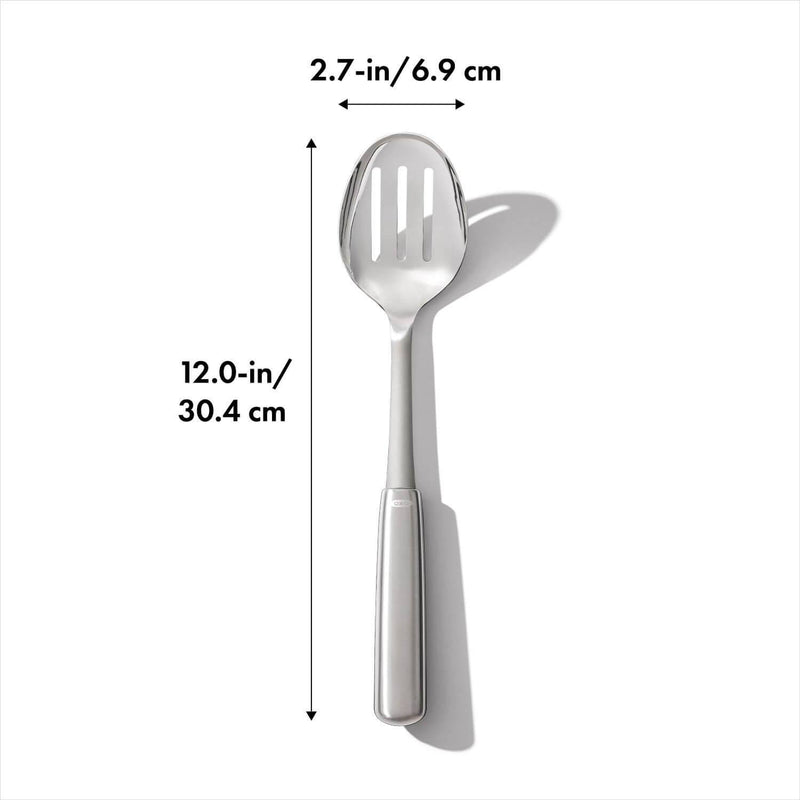 OXO Steel Slotted Cooking Spoon - Potters Cookshop