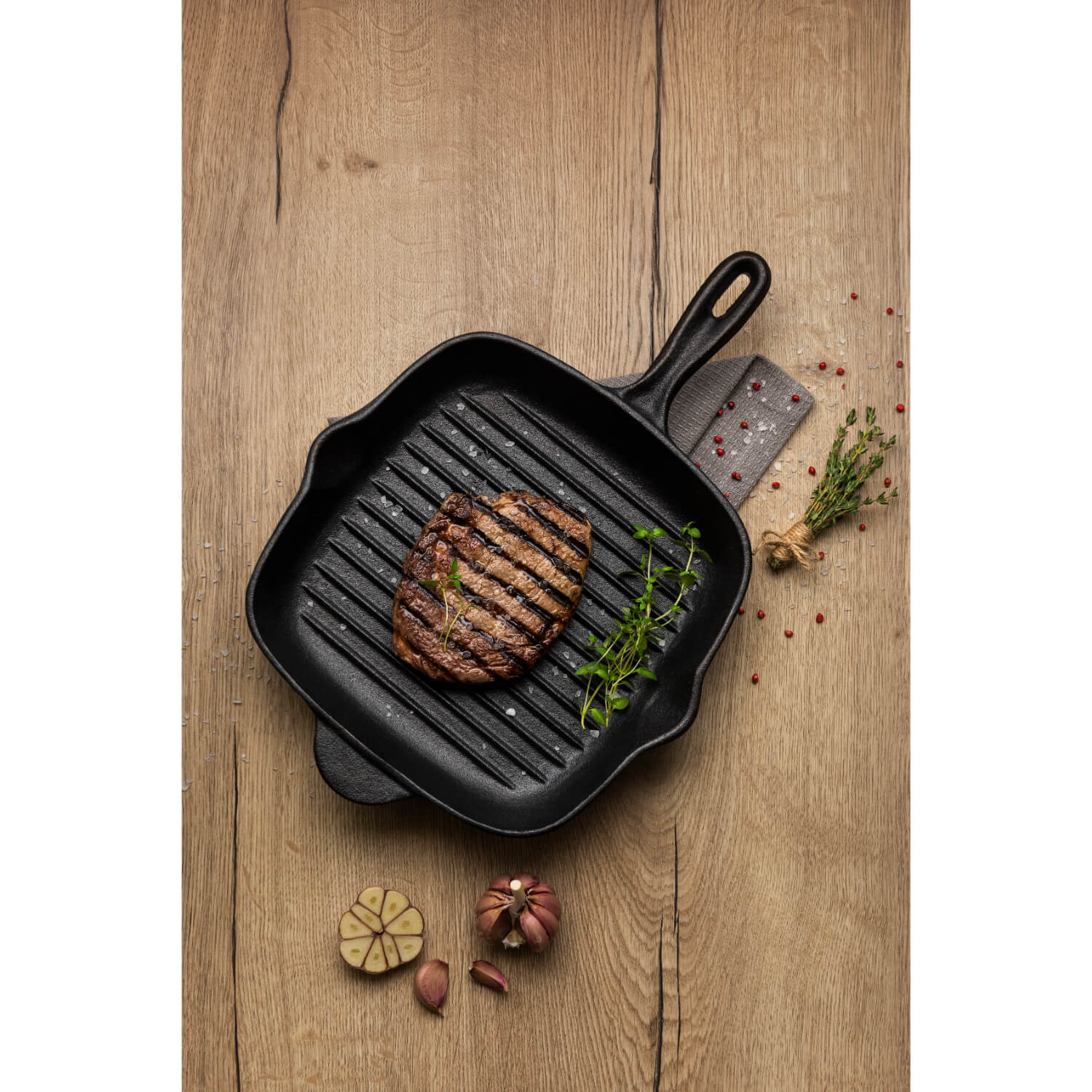 Tramontina Cast Iron Griddle Pre-seasoned Square Pan- 27 cm