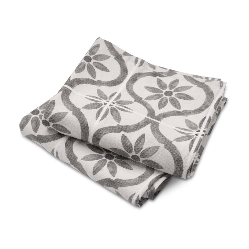 Cuisinart Pack of 2 Antimicrobial Professional Fouta Printed Tea Towel - Grey