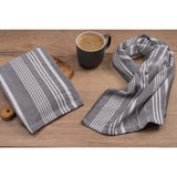 Cuisinart Pack of 2 Antimicrobial Professional Fouta Yarn Dye Tea Towel - Grey Stripe