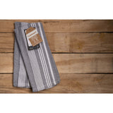 Cuisinart Pack of 2 Antimicrobial Professional Fouta Yarn Dye Tea Towel - Grey Stripe