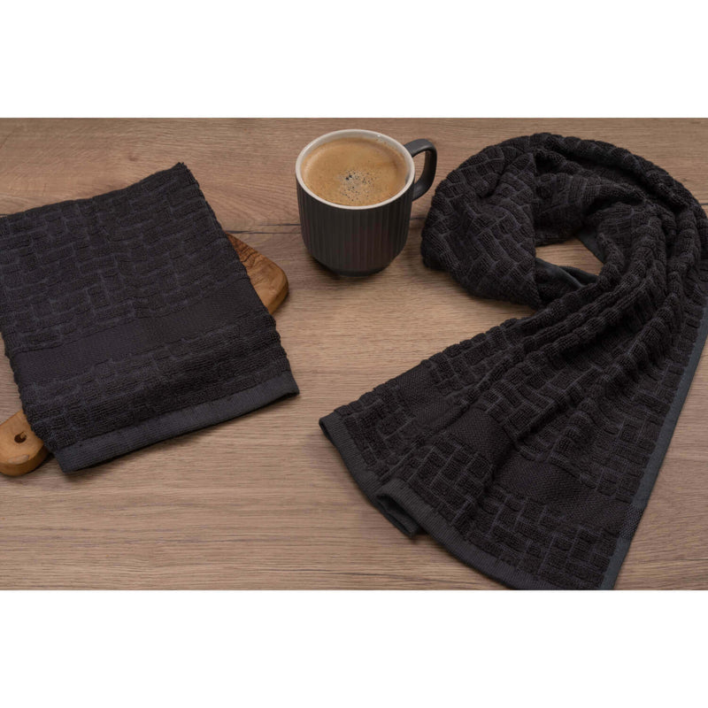 Cuisinart Pack of 2 Antimicrobial Professional Bamboo Sculpted Tea Towel - Charcoal