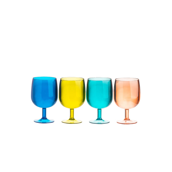 Navigate Summerhouse 4-Piece Set of Polyester Stacking Wine Glasses - Riviera