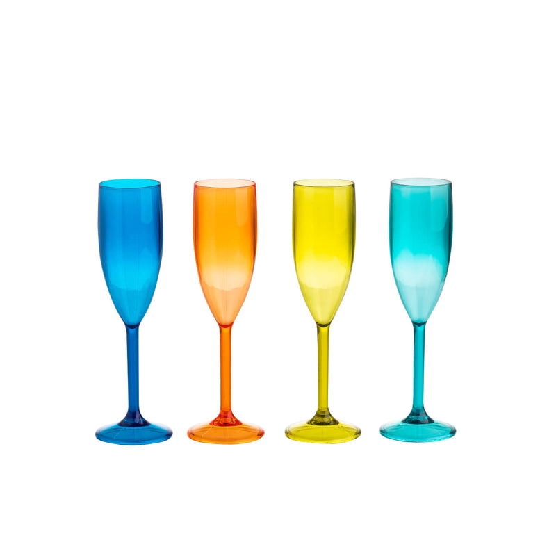 Navigate Summerhouse 4-Piece Set of Polyester Flute Glasses - Riviera