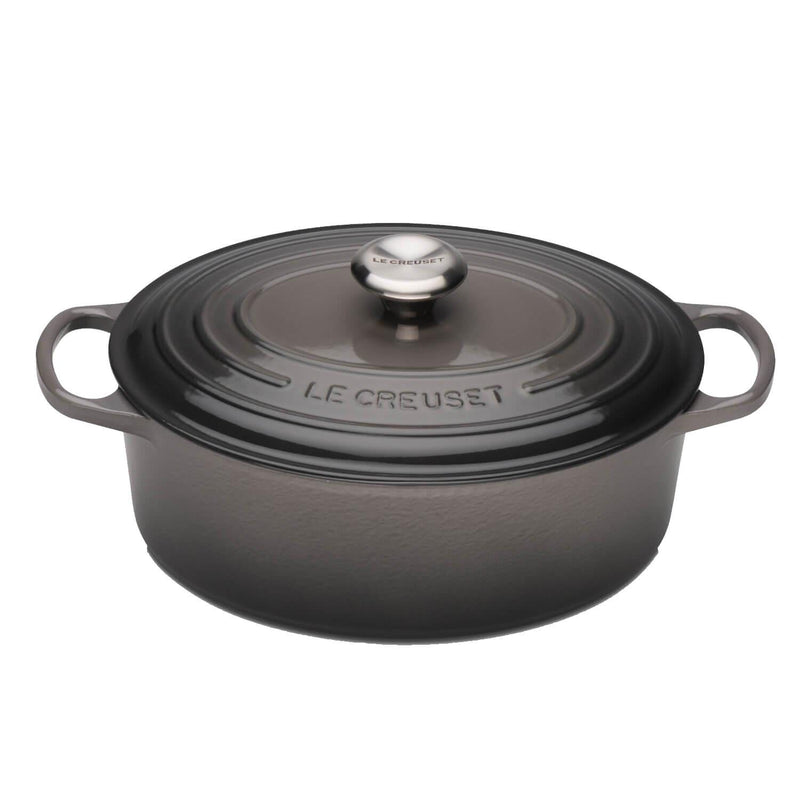 Le Creuset Signature Cast Iron 27cm Oval Casserole - Flint - Potters Cookshop