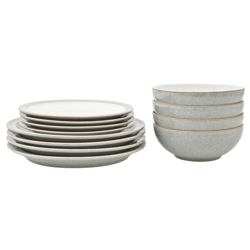 Denby Elements Light Grey Dinnerware Set - 12 Piece - Potters Cookshop