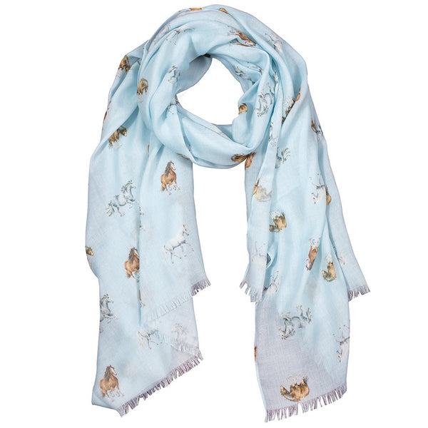 Wrendale Designs Scarf - Feathers & Forelocks Horses