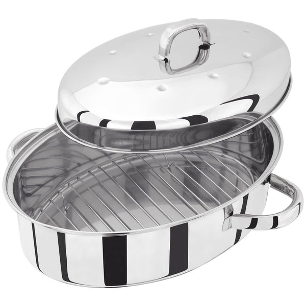 Buy Judge Stainless Steel Oval Roasting Pan Rack 35cm x 25cm x 15cm Potters Cookshop