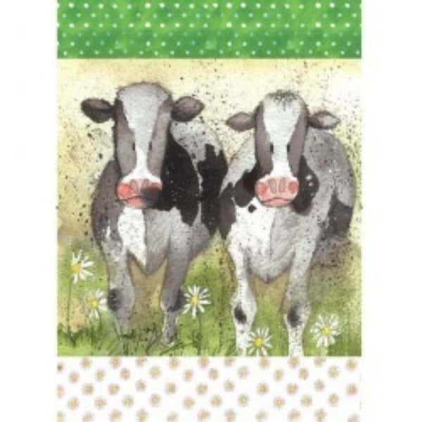 Alex Clark Tea Towel - Curious Cows - Potters Cookshop