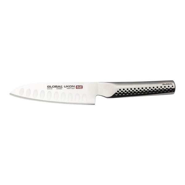 Global Ukon GUS-20 Fluted Santoku Knife - 13cm - Potters Cookshop