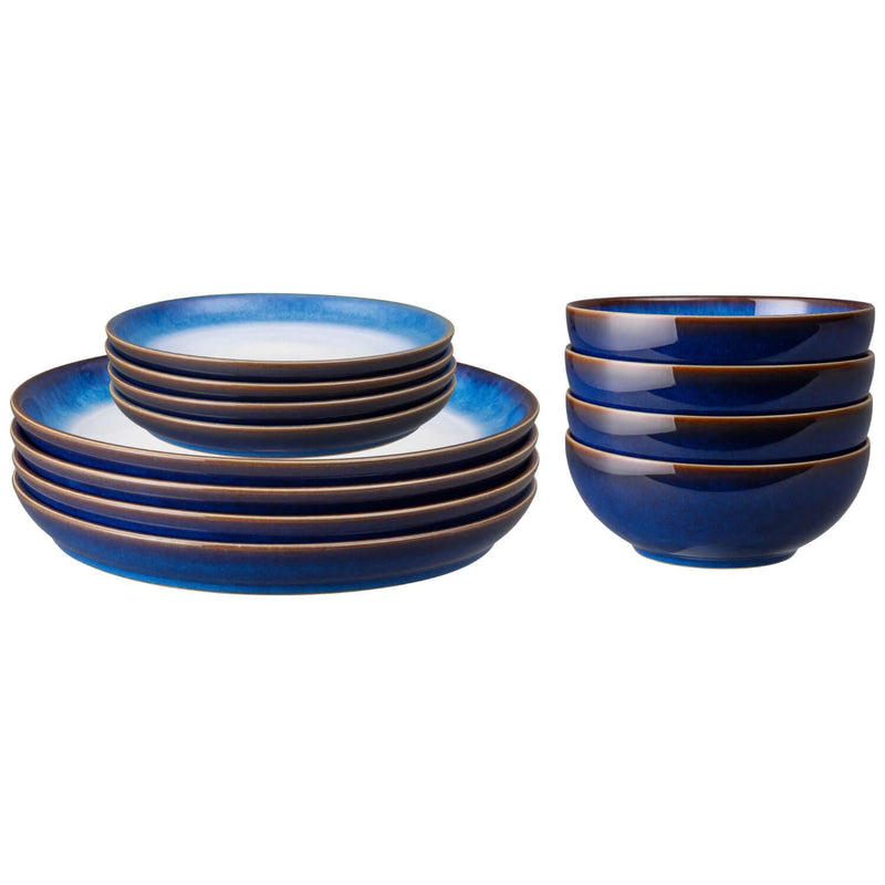 Denby Blue Haze Coupe Tableware Set - 12 Piece - Potters Cookshop