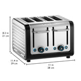 Dualit Architect 1.5 Litre Jug Kettle & 4 Slot Toaster Set - Black & Brushed Stainless Steel