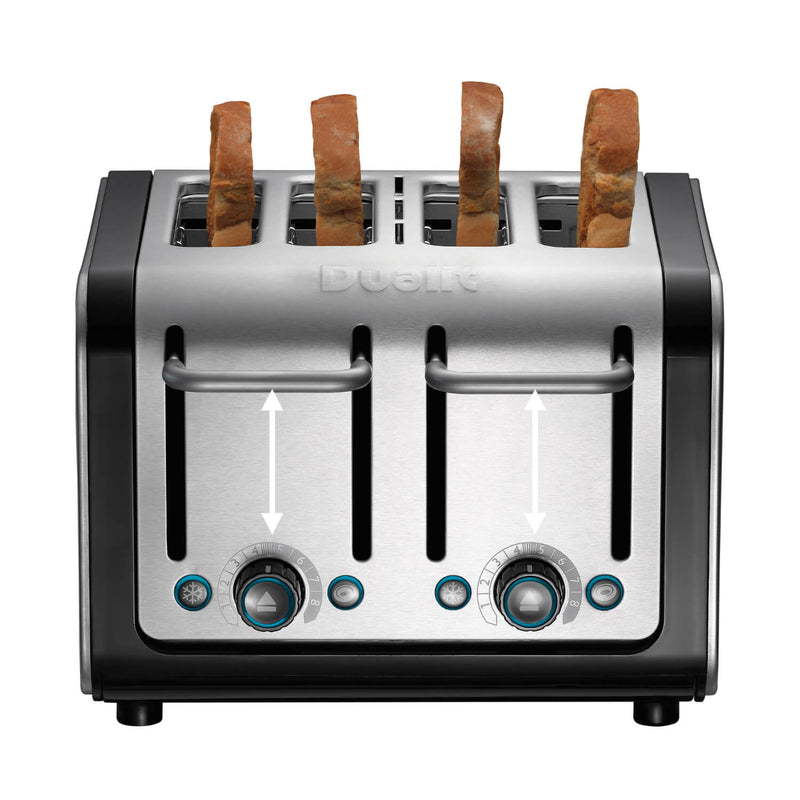 Dualit Architect 1.5 Litre Jug Kettle & 4 Slot Toaster Set - Black & Brushed Stainless Steel
