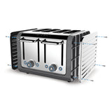 Dualit Architect 1.5 Litre Jug Kettle & 4 Slot Toaster Set - Grey & Stainless Steel