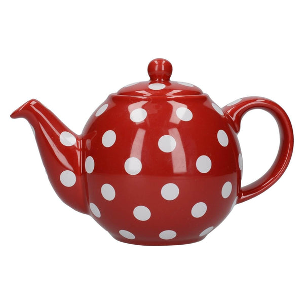 London Pottery Globe Red With White Spots Teapot - 2 Cup - Potters Cookshop