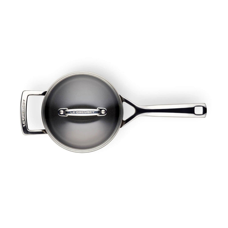 Le Creuset Toughened Non-Stick Saucepan With Glass Lid - 16cm - Potters Cookshop